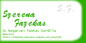 szerena fazekas business card